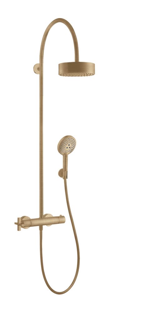 AXOR-HG-AXOR-Citterio-Showerpipe-mit-Thermostat-und-Kopfbrause-180-1jet-Brushed-Bronze-39670140 gallery number 1